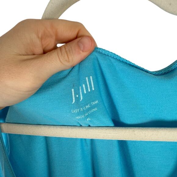 J Jill Easy A-Line Tank Top Aqua Blue Pima Cotton Modal Capsole NEW Womens XL - Picture 2 of 6